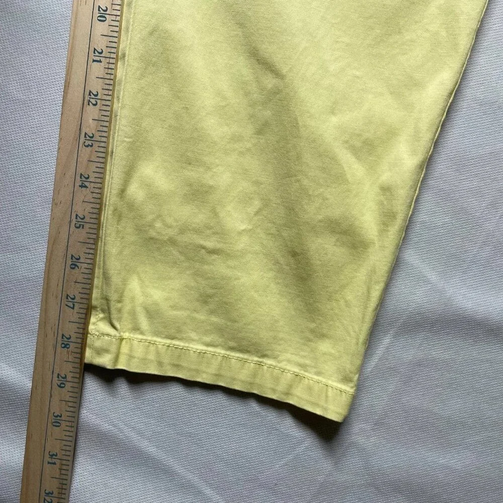 Talbots Womens Neon Yellow Flat Front Straight Leg Relaxed Chino Pants Size 16 - Picture 9 of 10